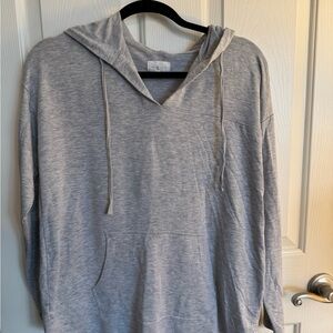 Gray light weight stretch Hoodie